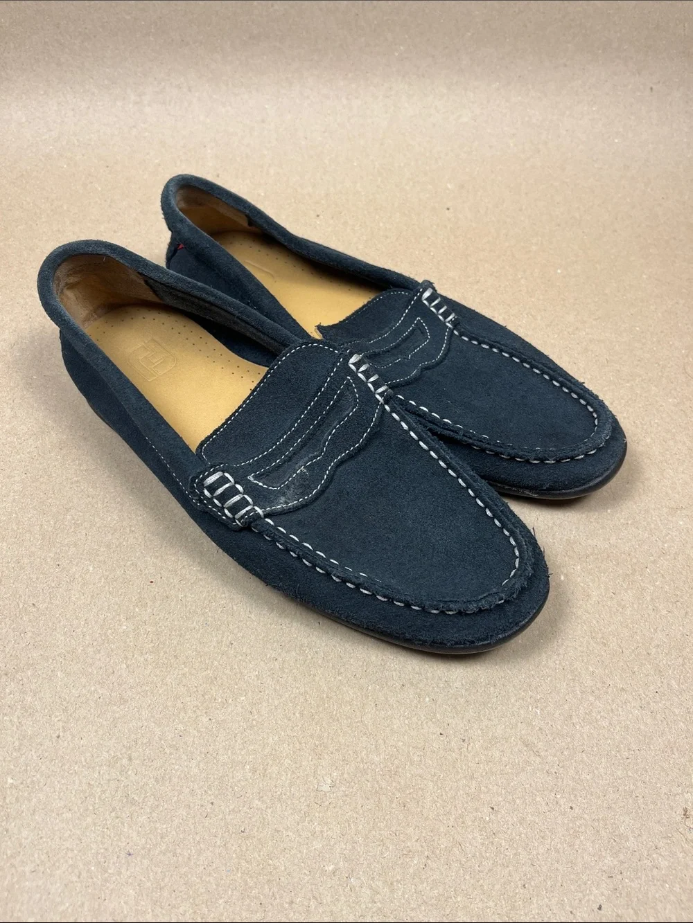 FootJoy Club Casuals Navy Suede Penny Loafers 8.5 Preppy Golf Office Chic Style